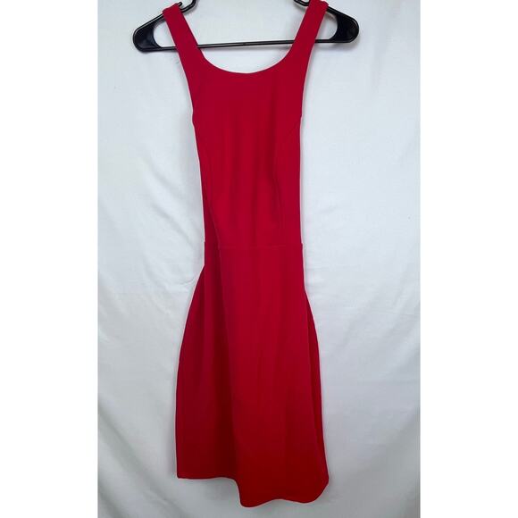 Lulus Womens Medium Red Double Criss Cross Back Cocktail Banquet Formal Dress - Picture 1 of 9